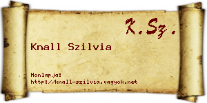 Knall Szilvia névjegykártya