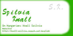 szilvia knall business card